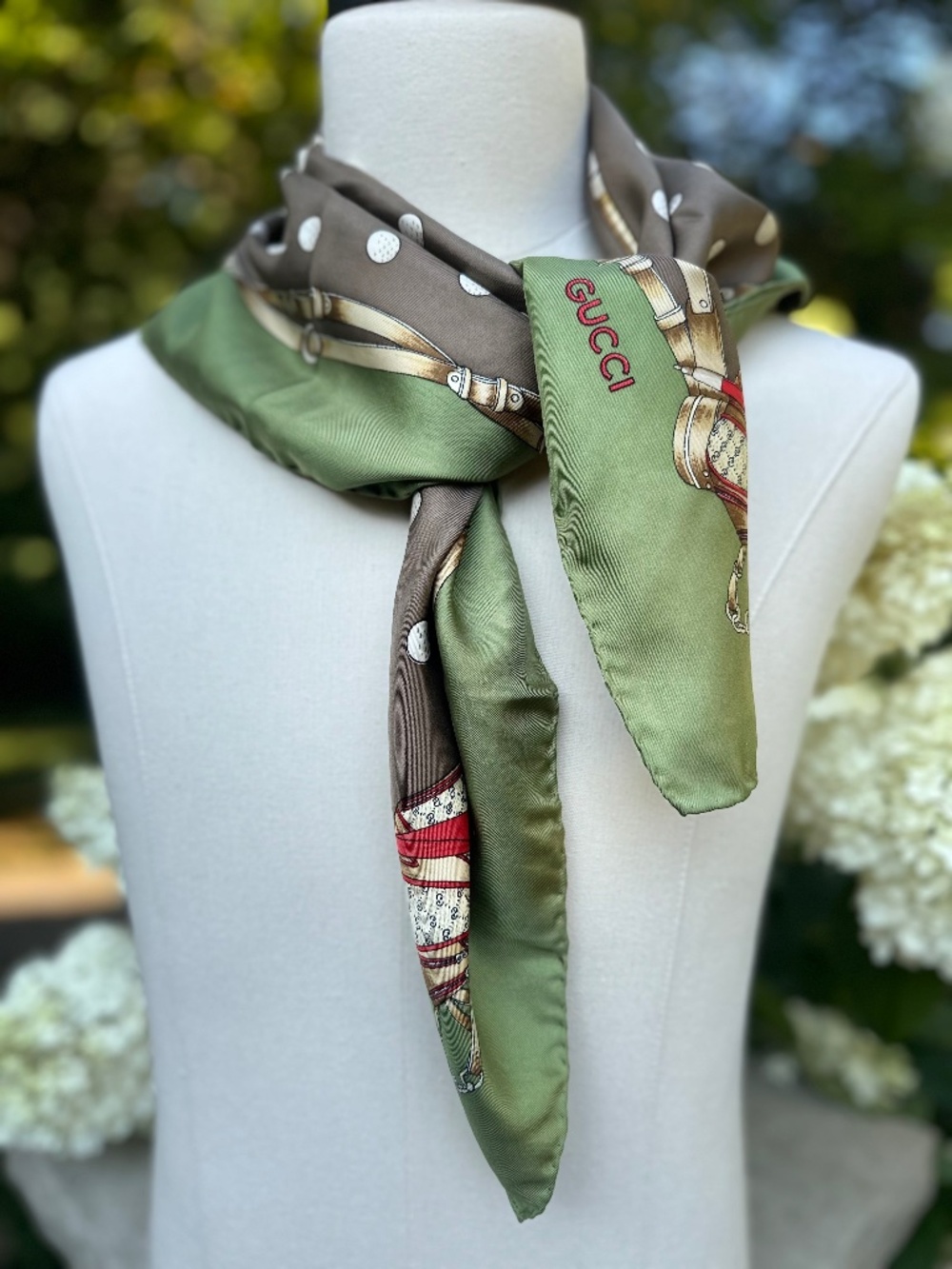 Scarf, Gucci Vintage Golf Theme